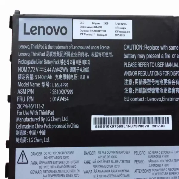 Baterai Laptop Original LENOVO SB10K97599 - Image 3