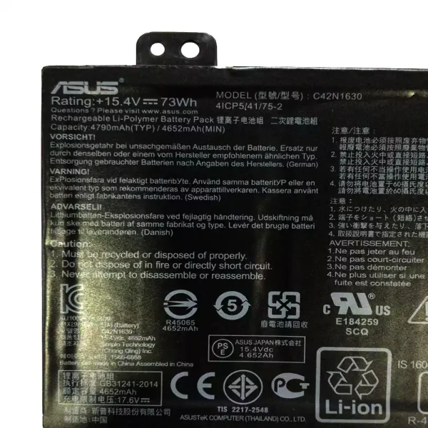 Baterai Laptop Original ASUS C42N1630 - Image 3