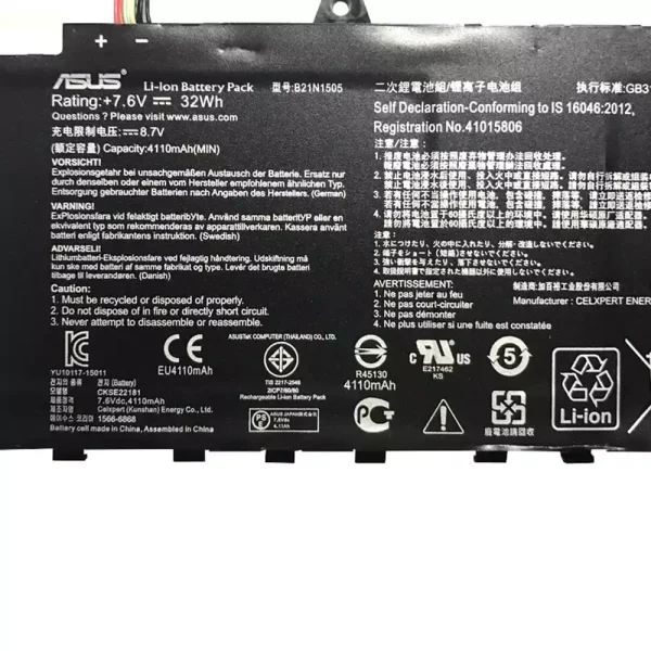 Baterai Laptop Original ASUS B21N1505 - Image 3