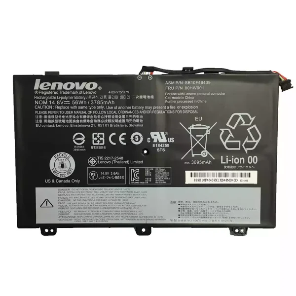 Baterai Laptop Original LENOVO ThinkPad S3 Yoga 14