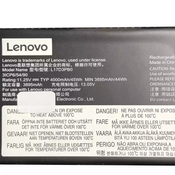 Baterai Laptop Original LENOVO L17D3PB0 - Image 3