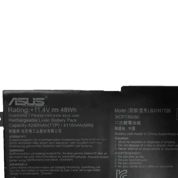 Baterai Laptop Original ASUS B31N1726 - Image 3