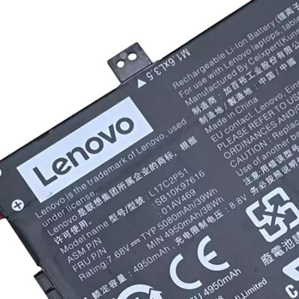 Baterai Laptop Original LENOVO L17C2P51,L17S2P51 - Image 3