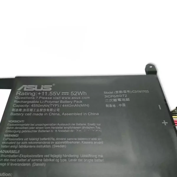 Baterai Laptop Original ASUS C31N1703 - Image 3