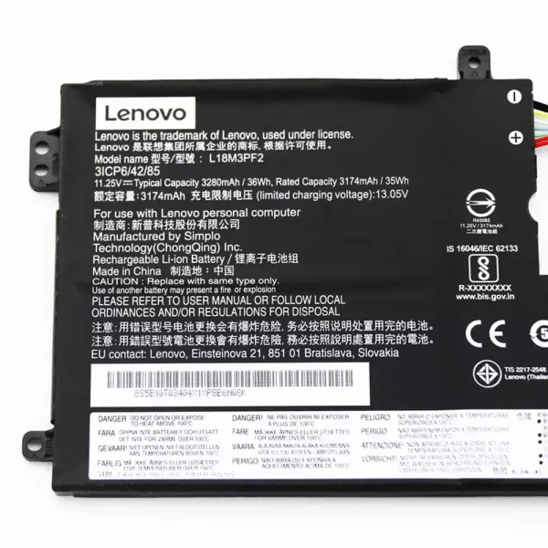 Baterai Laptop Original LENOVO L18M3PF2 - Image 3