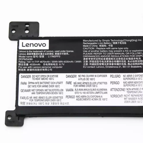 Baterai Laptop Original LENOVO L17M2PF0 L17L2PF0 L17M2PF1 - Image 3