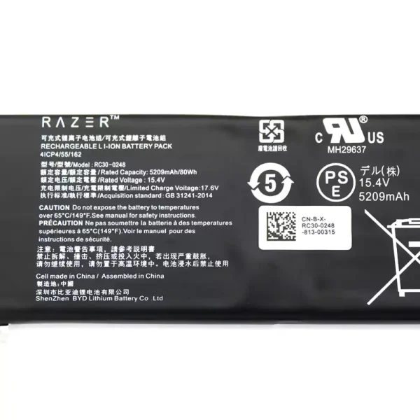 Baterai Laptop Original RAZER RZ09-0238 RZ09-02385 RZ09-02386 RZ09-0288 RZ09-0301 - Image 3