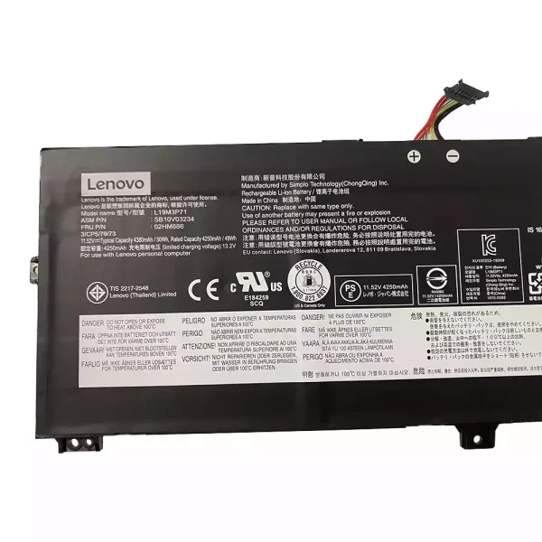 Baterai Laptop Original LENOVO L19M3P71 SB10V03234 02HM886 - Image 3