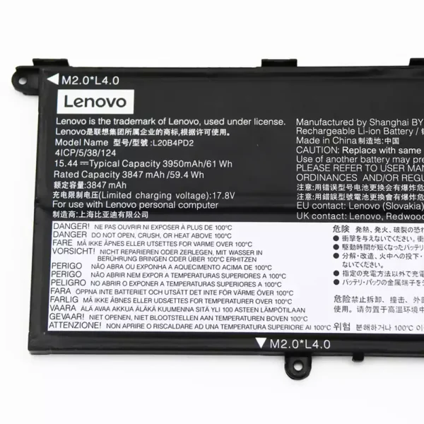 Baterai Laptop Original LENOVO L20B4PD2 L20D4PD2 L20C4PD2 - Image 3