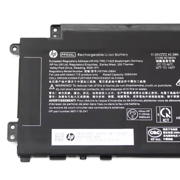 Baterai Laptop Original HP Pavilion x360 14-dw000 14-dv0003TX 14-dv0004TX 14-dv0005TX 14-dv0006TX 14-dv0007TX 14-dv0008TX 14-dv0009TXM Pavilion 13-bb0000 13-bb0009TU 14-DK 14M-DW 15-EH - Image 3