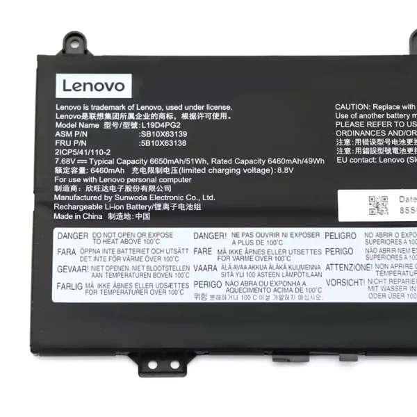 Baterai Laptop Original LENOVO L19D4PG2 - Image 3