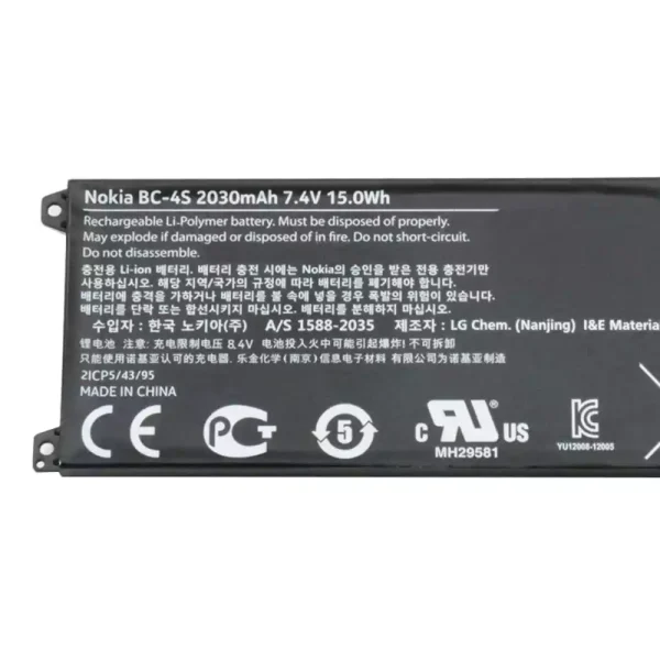 Baterai Laptop Original BC-4S Nokia Lumia 2520 - Gambar 3