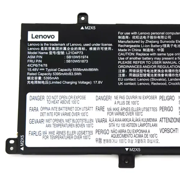 Baterai Laptop Original LENOVO L21D4P73 - Image 3