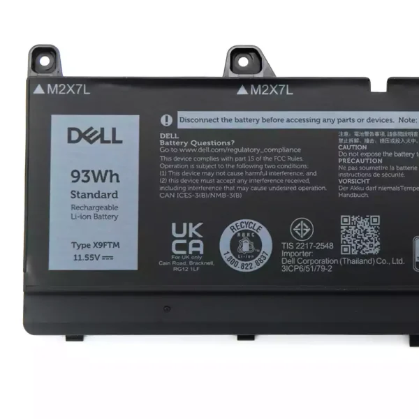 Baterai Laptop Original DELL X9FTM - Image 3