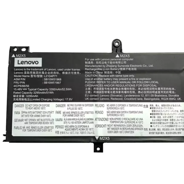 Baterai Laptop Original LENOVO L21D4P71 L21C4P71 L21L4P71 L21M4P71 - Image 3