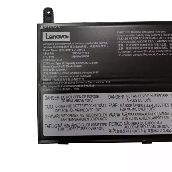 Baterai Laptop Original LENOVO L21D4P75 5B10W51880 SB10W51981 - Image 2