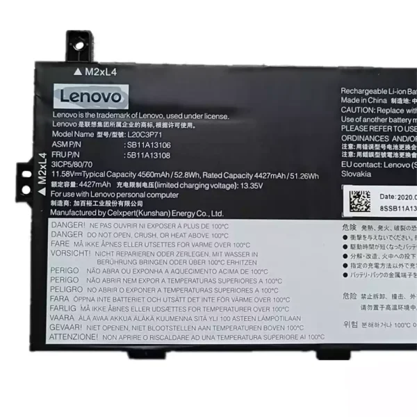 Baterai Laptop Original LENOVO X13 Yoga G2,SB11A13105 SB11A13106 5B11A13107 5B11A13108 - Image 3