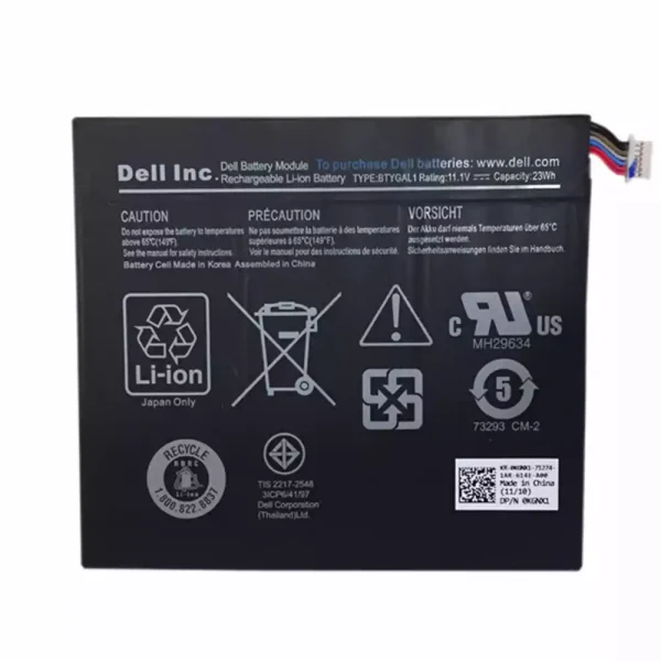 Baterai Tablet Original DELL TO3G