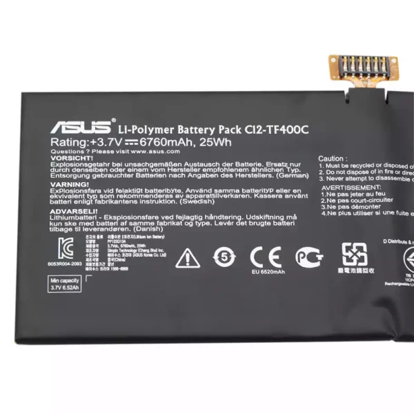 Baterai Tablet Original ASUS C12-TF400C - Image 3