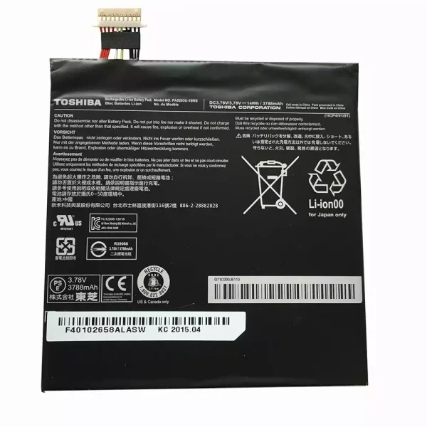 Baterai Tablet Original TOSHIBA PA5203U-1BRS