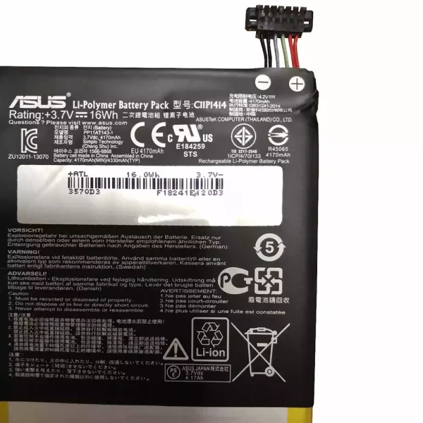 Baterai Tablet Original ASUS C11P1414 - Image 3