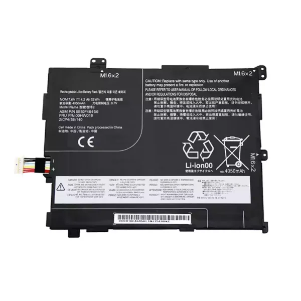 Baterai Tablet Original LENOVO SB10F46456 00HW018,ThinkPad 10 2nd