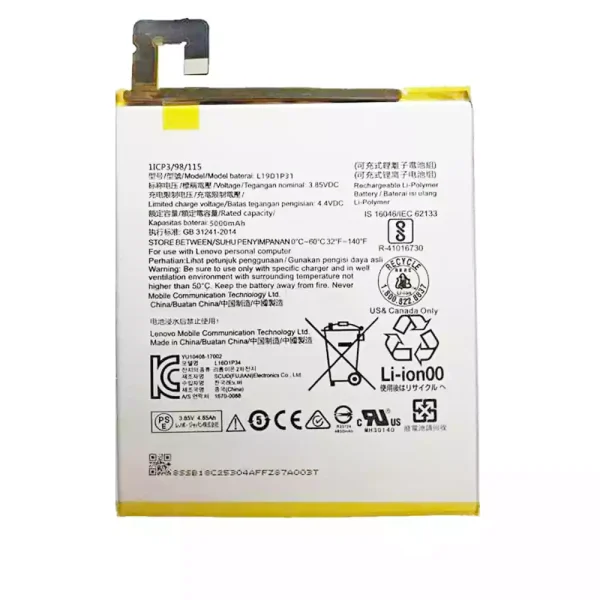 Baterai Tablet Original LENOVO L19D1P31