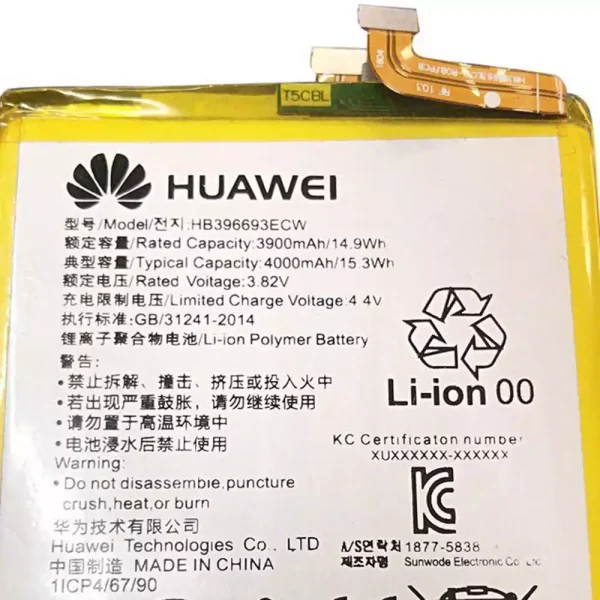 Baterai Original HB396693ECW for Huawei Mate 8 - Image 3