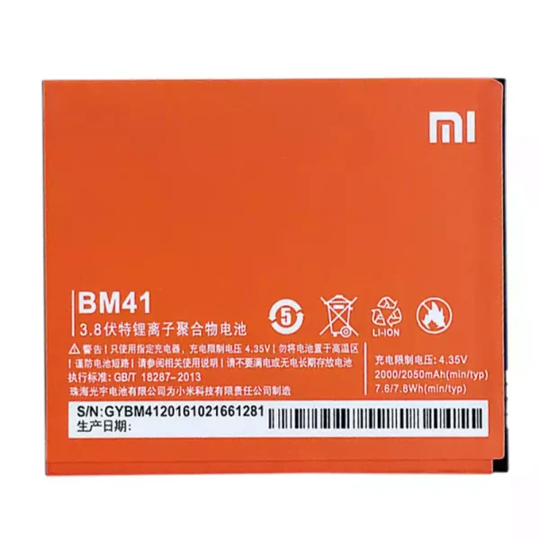 Baterai Original BM41 for Xiaomi Redmi 1S Hongmi 1S - Image 3