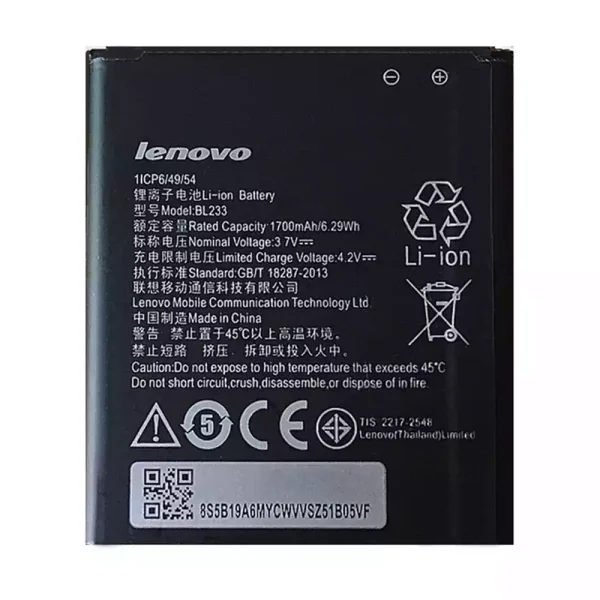 Baterai Original BL233 for LENOVO A2800-D,A3600-D,A3800-D