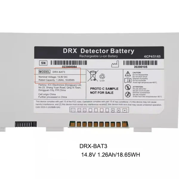 Baterai Original DRX-BAT3,Carestream HPX-DR 2530 - Image 4