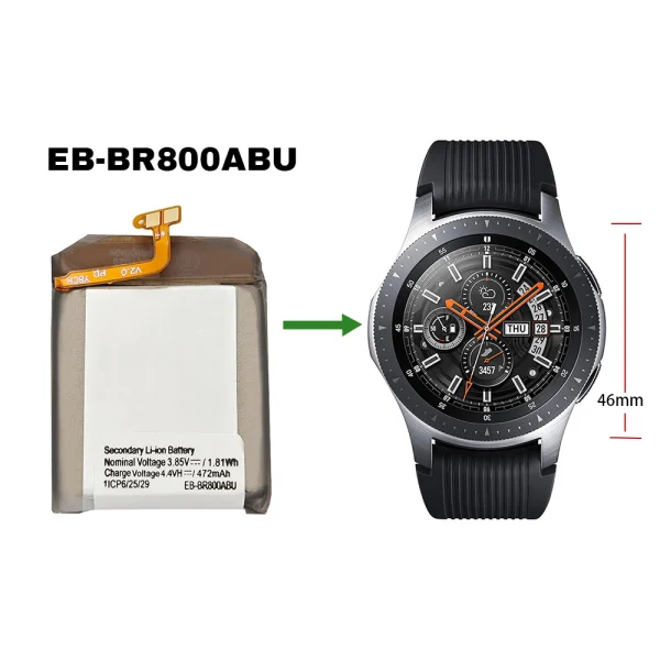 Pengganti Baterai EB-BR800ABU Untuk Samsung Galaxy Gear S4 (46mm) SM-R800 SM-R805 - Image 4