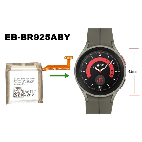 Pengganti Baterai EB-BR925ABY Untuk Samsung Galaxy Watch 5 Pro (45mm) SM-R920 SM-R925 - Image 4