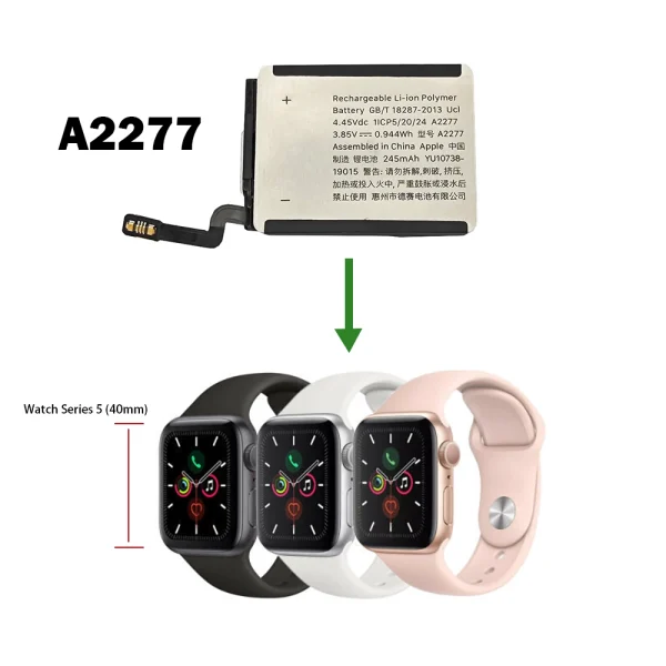 Pengganti Baterai A2277 Untuk Apple Watch Series 5 (40mm),Apple Watch SE 2020 (40mm),Apple Watch SE 2nd LTE 2022 (40mm) - Image 4