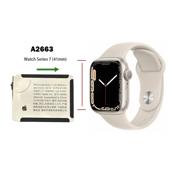 Pengganti Baterai A2663 Untuk Apple Watch Series 7 (41mm) A2473 A2475 A2476 - Image 4