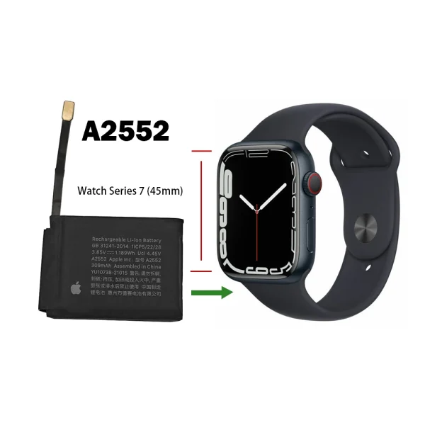 Pengganti Baterai A2552 Untuk Apple Watch Series 7 (45mm) A2474 A2477 A2478 - Image 4