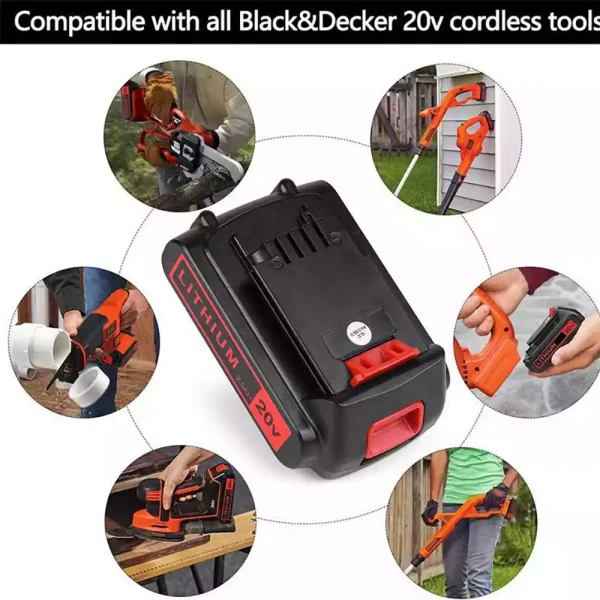 20V 2.5Ah Pengganti Baterai Untuk Black&Decker LBX4020 LBXR20 LBXR20B LBXR20-OPE LBXR2020 LB20 LBX20 LB2X4020 - Image 4