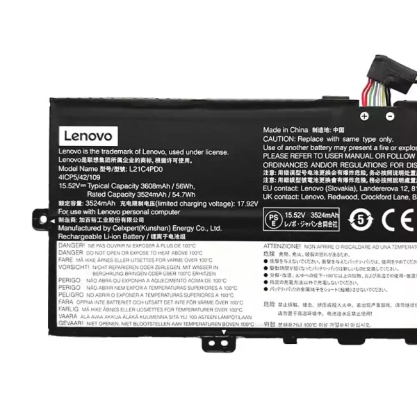 Baterai Laptop LENOVO L21B4PD0 L21C4PD0 L21M4PD0 - Gambar 3