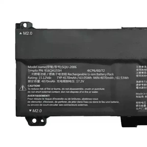 Baterai Laptop SQU-2006 916QA155H - Gambar 3