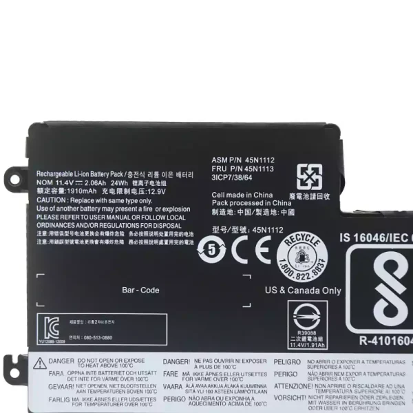 Baterai Laptop LENOVO 45N1112 45N1113 - Gambar 3