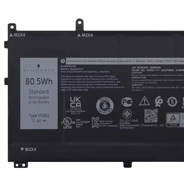 Baterai Laptop DELL VG661 V4N84,DELL Alienware x14 R1 R2 - Gambar 3