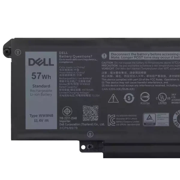 Baterai Laptop DELL WW8N8 66DWX - Gambar 3