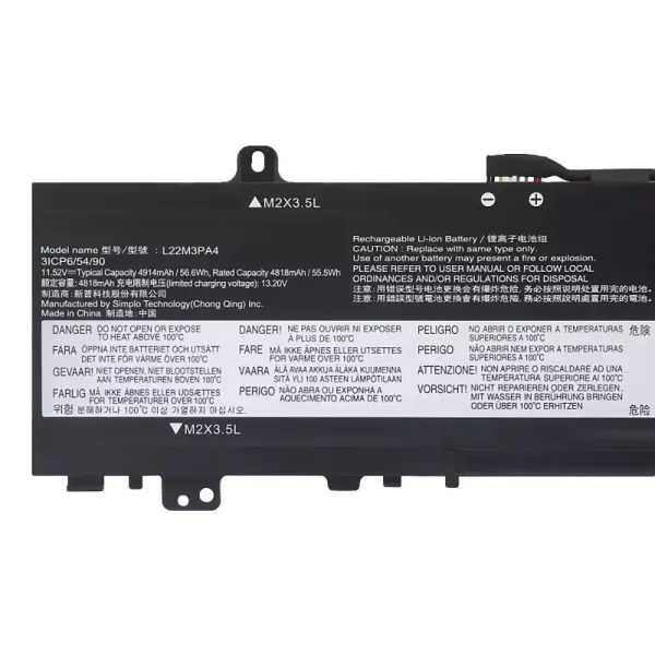 Baterai Laptop LENOVO L22M3PA4 L22B3PA4 L22C3PA4 L22B3PA3 L22C3PA3 L22M3PA3 - Gambar 3
