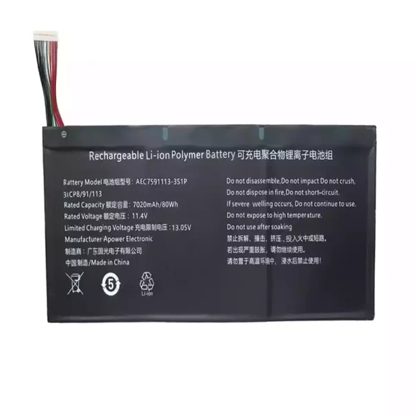 Baterai Laptop AEC7591113-3S1P