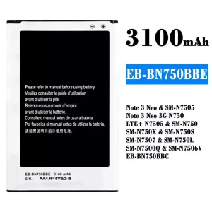 Baterai Original EB-BN750BBE EB-BN750BBC for Samsung Note 3 Neo