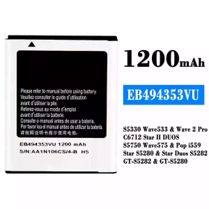 Baterai Original EB494353VU for Samsung S5330 Wave 533/Wave 2 Pro