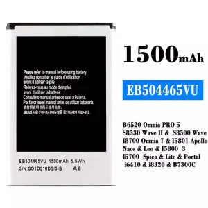 Baterai Original EB504465VU for Samsung B6520 Omnia PRO 5/S8530 Wave /S8500 Wave 2