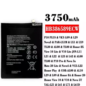 Baterai Original HB386589ECW for HUAWEI P10 PLUS /Honor 8X / View 10 Lite / V10 Lite / P10 Pro / Nova 3a /Mate 20 Lite / Nova4  / Honor 8A / Honor 20 / Honor View 10 / V10 / Nova 5T