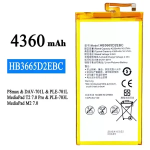 Baterai Original HB3665D2EBC for HUAWEI P8 max