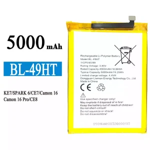 Baterai Original BL-49HT for Tecno KE7 / SPARK 6 / Camon 16 /Camon 16 Pro